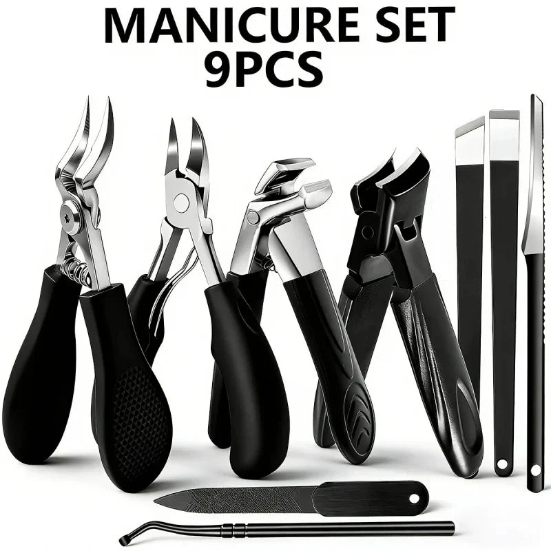 Heavy Duty Nail Clipper Set Stainless Steel Long Handle Large Opening Manicure Tools for Women Men In Stock Fast Shipping