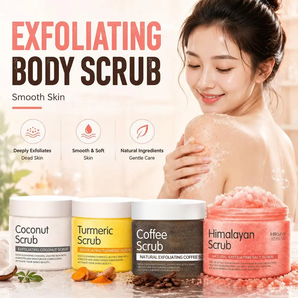 Body Scrub Exfoliating Salt Scrub, Removes Dead Skin, Natural Face Foot Hands Exfoliation Deep Cleansing & Moisturize Skincare