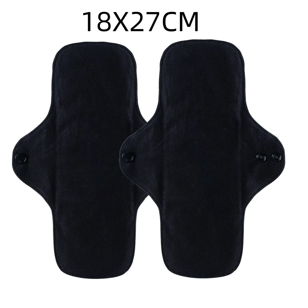 AI2 2PCS Black Pure Cotton Sanitary Pad Reusable Menstrual Pads Heavy Flow Women Menstrual Period Washable Sanitary Napkin