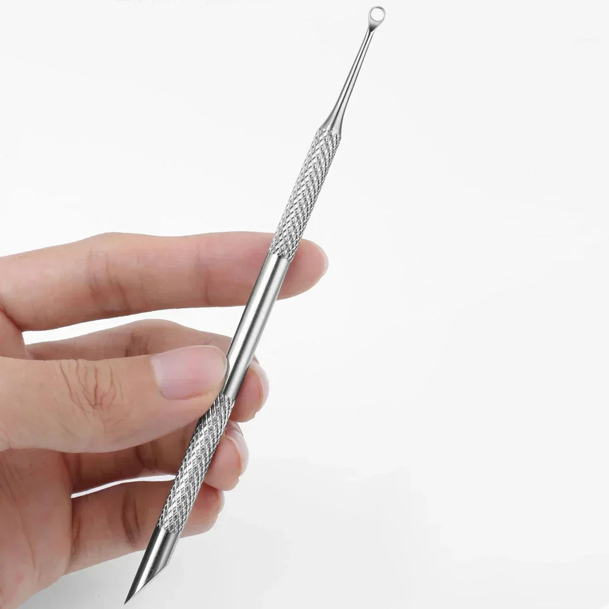 Double-ended Stainless Steel Remover Manicure Sticks Tool Bevelled Nail Grinding File Circle Beveled Head Cuticle Pusher