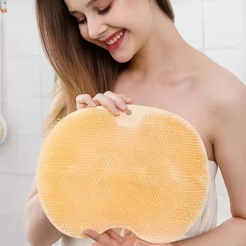 Back Massage Brush Exfoliating Shower Massage Scraper Bathroom Non-slip Bath Mat Silicone Foot Wash Body Cleaning Bathing Tool