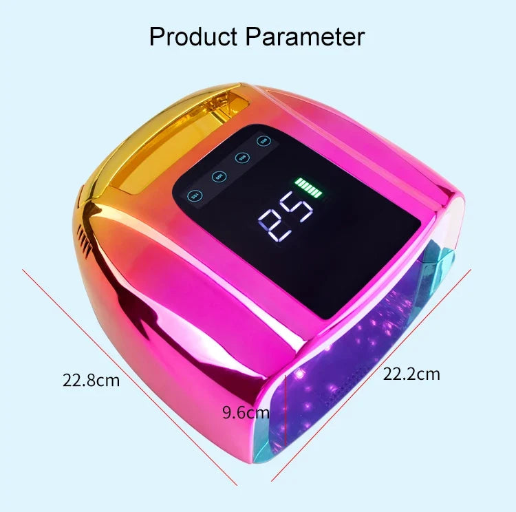 96W Rechargeable Nail Lamp Cordless Gel Polish Dryer UV Light for Nails Manicure Light Wireless Nail UV LED Lamp
