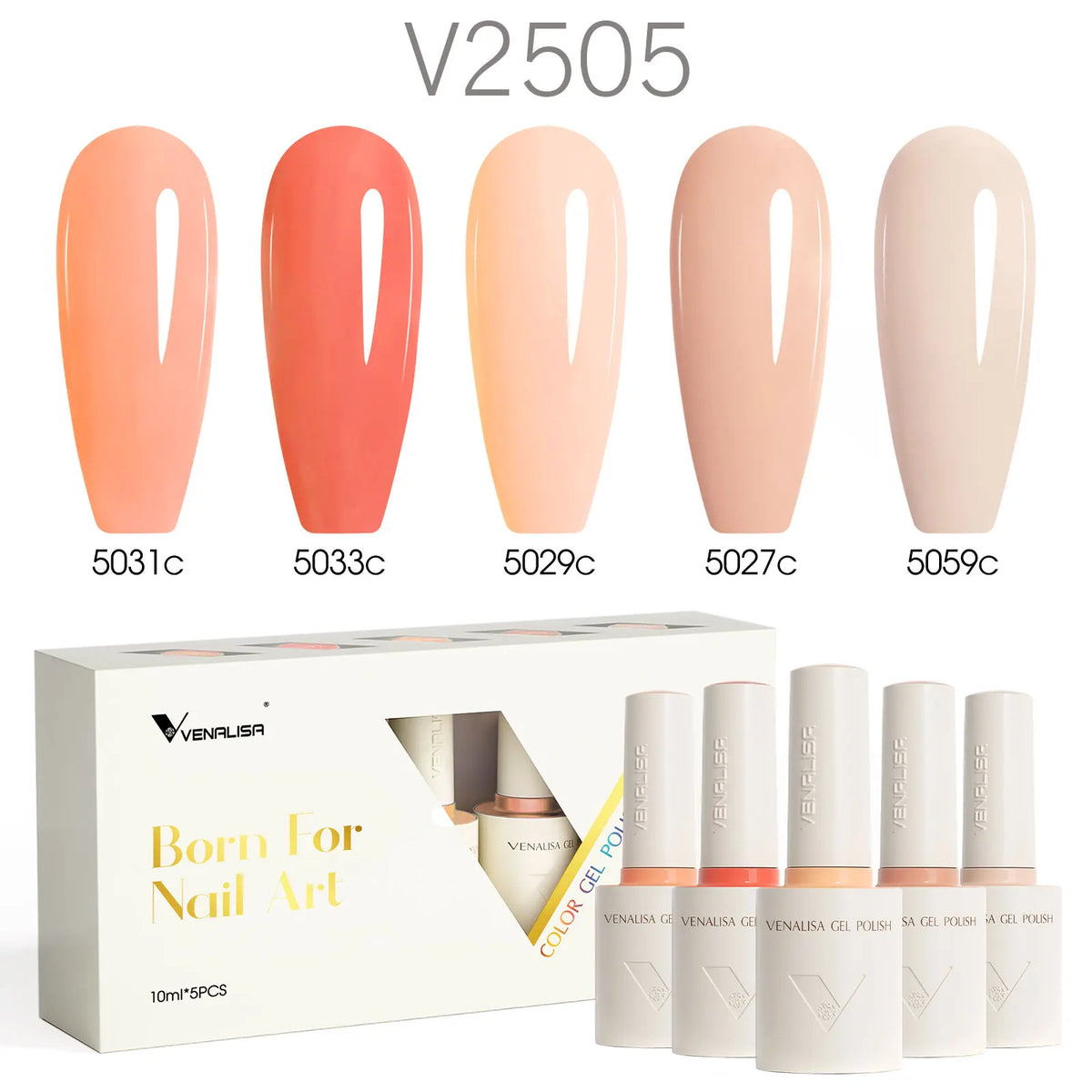 2/3/5pcs/Kit Venalisa 10ml Glossy Color Nail Gel Polish Combo HEMA FREE Long Wear Top Coat Kit Soak Off UV LED Gel Nail Manicure