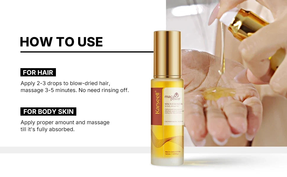Karseell Hair Oil for Hair Healing Cold Pressed Weightless Moroccan Argan Oil Hair Serum for Nourish and Repair Damaged Hair