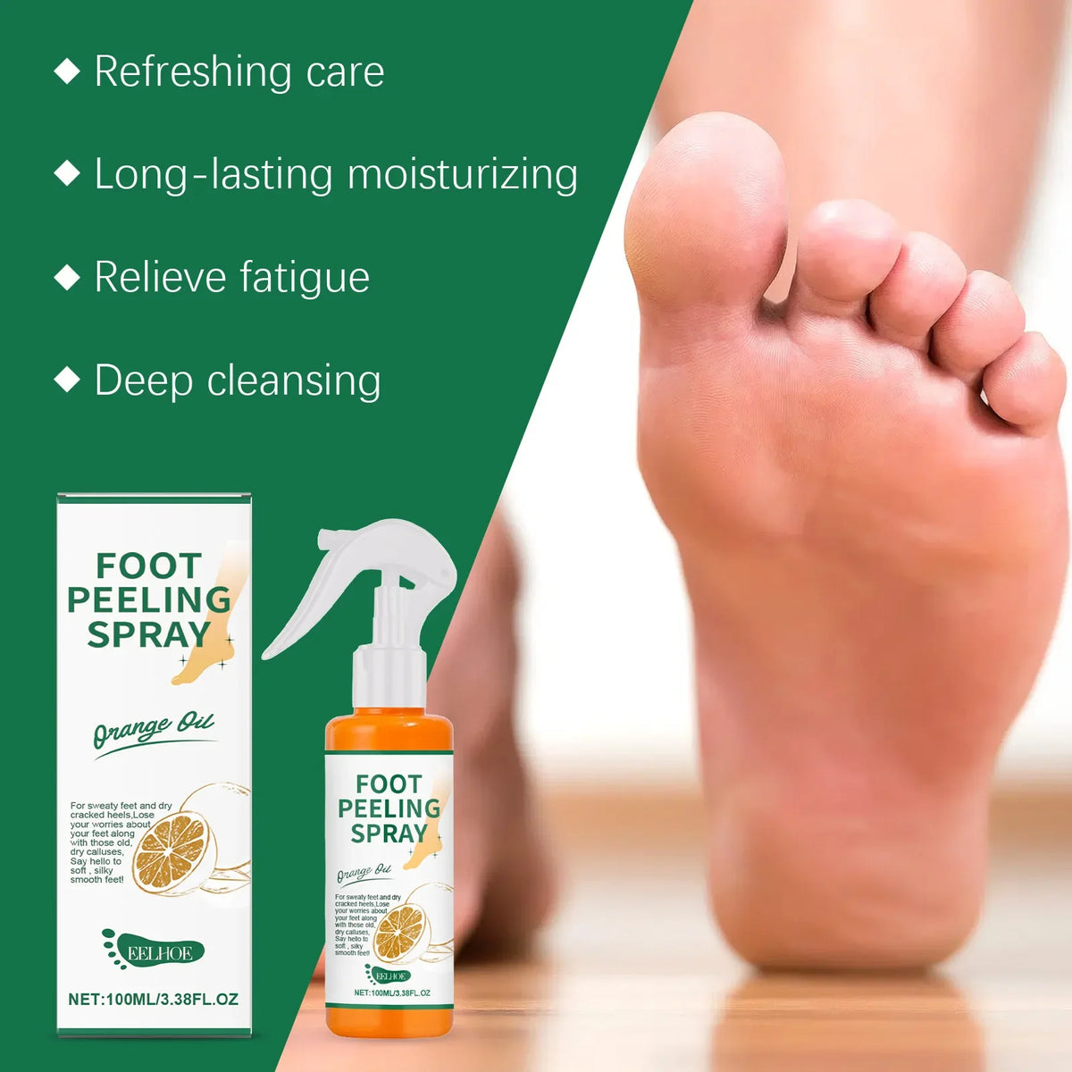 Eelhoe Foot Peeling Spray Dead Skin Remover Anti Crack Improve Rough Soften Moisturize Dry Skin Cleans Feet Exfoliating Liquids