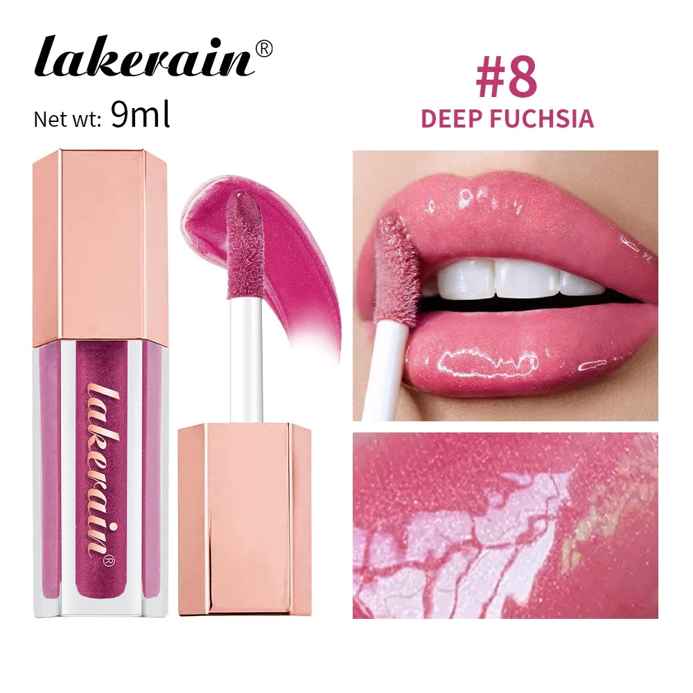 Diamonds Glitter Gloss Universal Lip Luminizer 8 Colors Lip Gloss Non-sticky Moisturizing Plumper Long Lasting Glitter Liquid