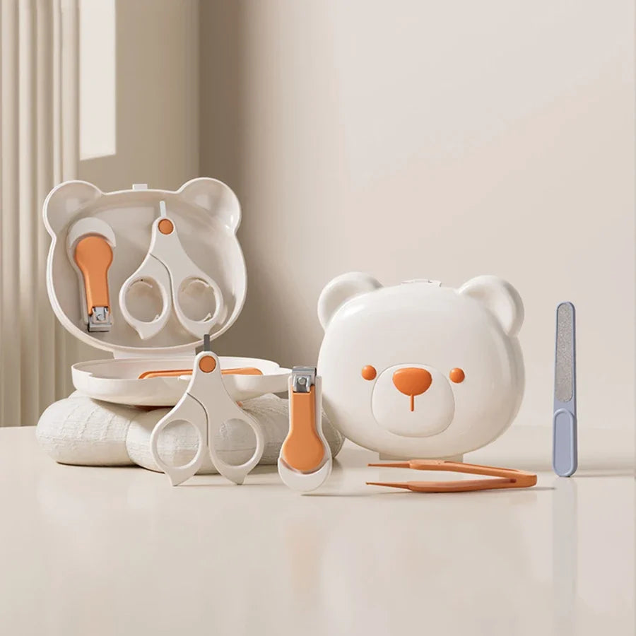Children Manicure Kit Baby Nail Scissor Baby Nail Care Tool Set Kid Safe Portable Nail Clipper Trimmer File Tweezer with Box