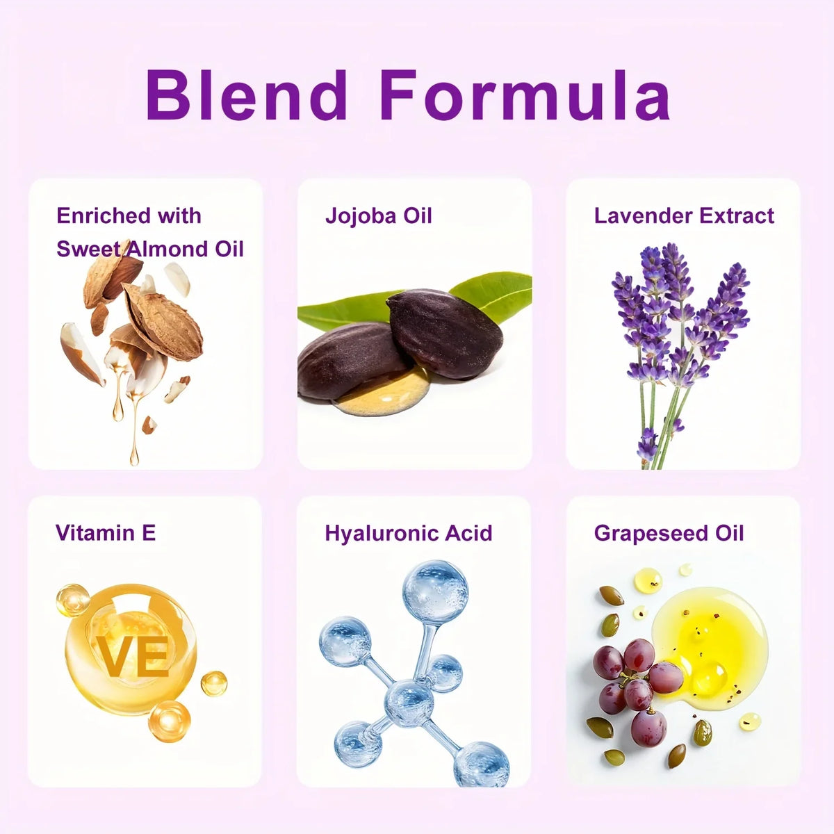 Hyaluronic Acid Lavender Massage Oil for Couples Quick Absorb Enhances Skin Elasticity No Greasy Residue Freshens Moisturizes