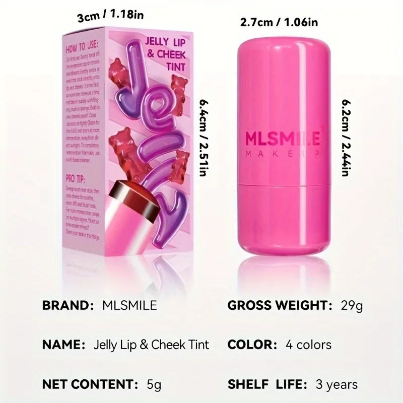 3-in-1 Jelly Powder Blusher Moisturized Long Lasting Matte 4 Color Facial Contour Rouge Brighten Lip Tin Makeup Stick