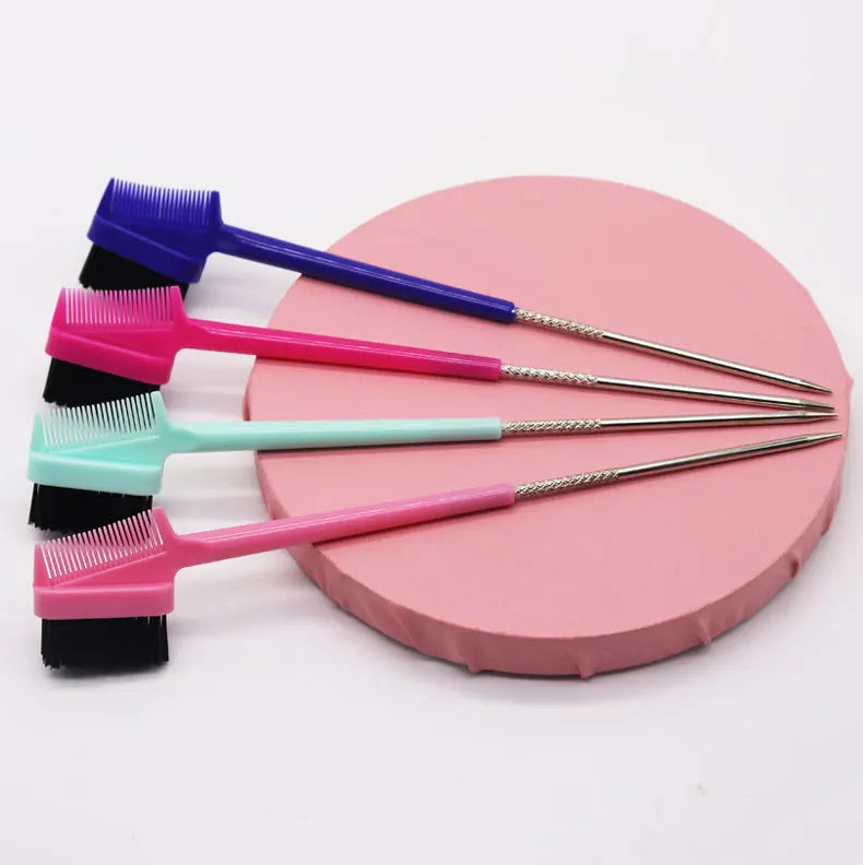 50pcs Hair Eyebrow Grooming Tool Double Sided Eyebrow Brush Comb Edge Control Brush Comb Hair Gel Smooth Styling Tool for women