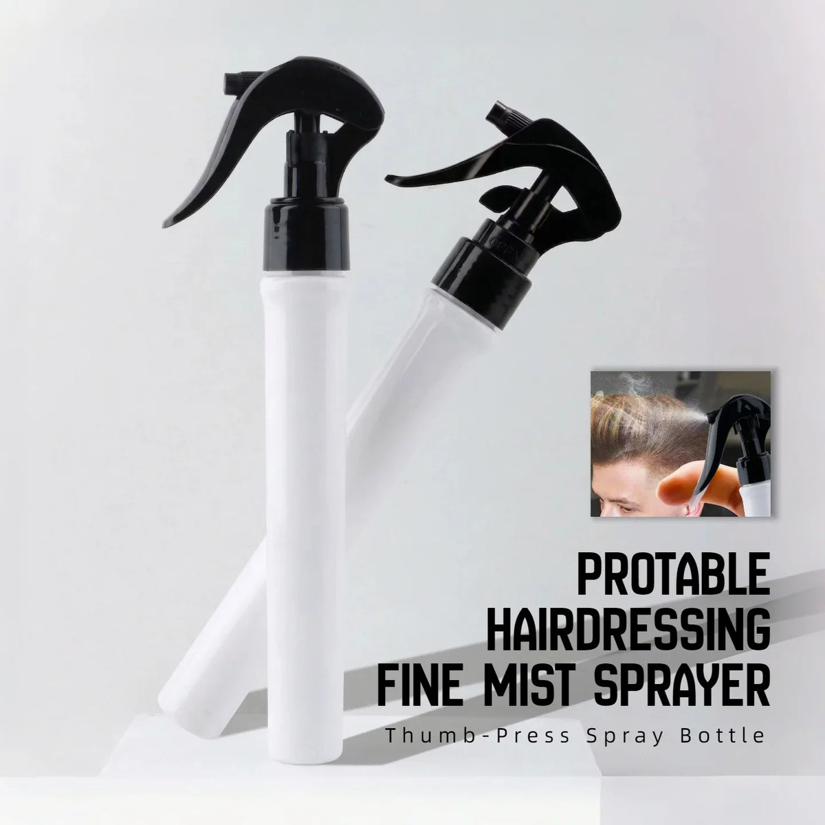 5PCS/Set Pro Barber Fine Mist Spray Bottle Spining Dual-Side Tooth Folding Haircut Comb Duster Hair Cleaning Brush Styling Tools