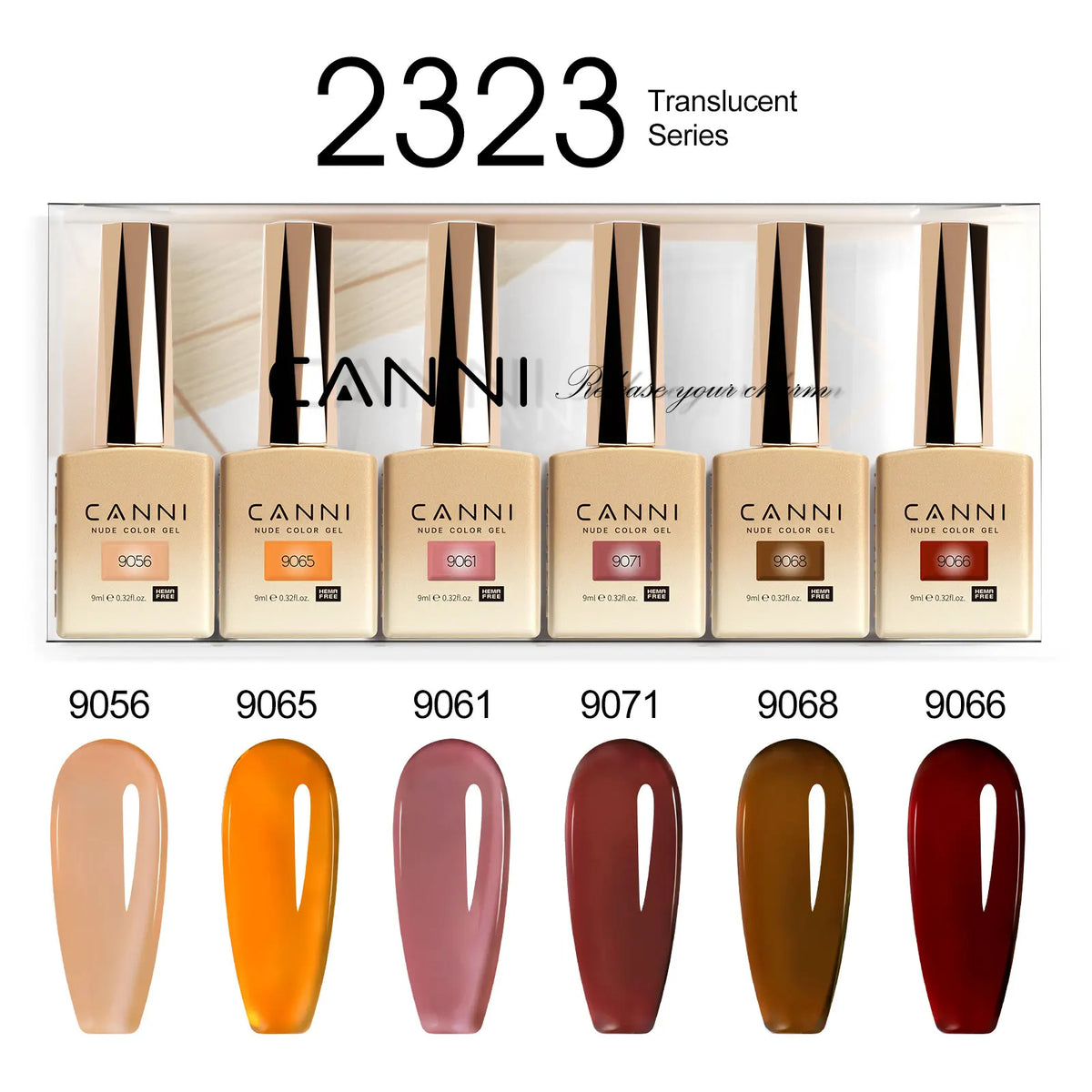 9ml*6pcs CANNI Nail Gel Polish Set TPO FREE Jelly Nude Pink Rubber Base Reinforce UV Construction Gel Soak off UV LED Gel Kit