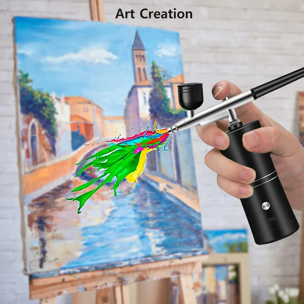 Airbrush Nails Compressor for Painting Makeup Portable Mini Cordless Airbrush Spary Gun for Nail Art Tattoo Cake Decor Painting