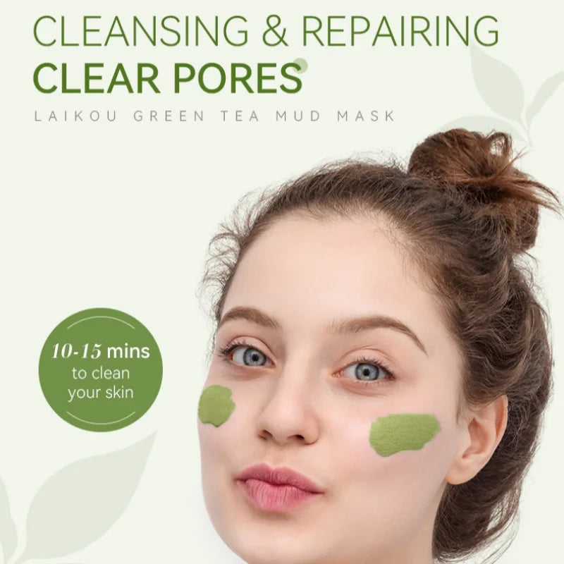 Green Tea Clay Mask 100g Skincare Gentle Cleansing Pore Minimizing Oil Control Facial Treatment Soothing Moisturizer Skin Care