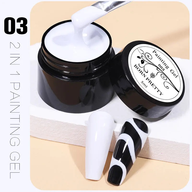 BORN PRETTY Super Holos Metallic Painting Nail Gel for Nails Soak Off Holographics Laser Gel Polish Gold Silver Paint Gel 5ml