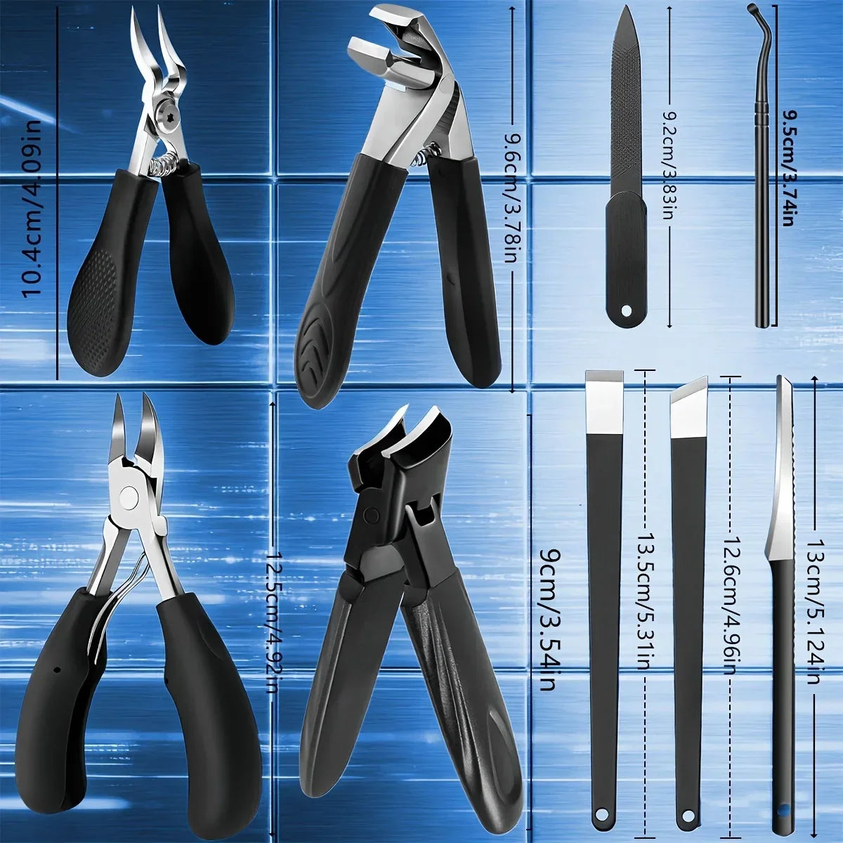 Heavy Duty Nail Clipper Set Stainless Steel Long Handle Large Opening Manicure Tools for Women Men In Stock Fast Shipping