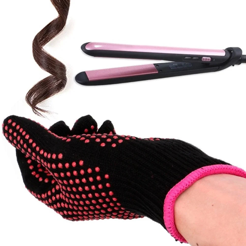 1Pc Hair Straightener Perm Curling Hairdressing Heat Resistant Finger Glove Hair Care Styling Tools Thermal Styling Glove