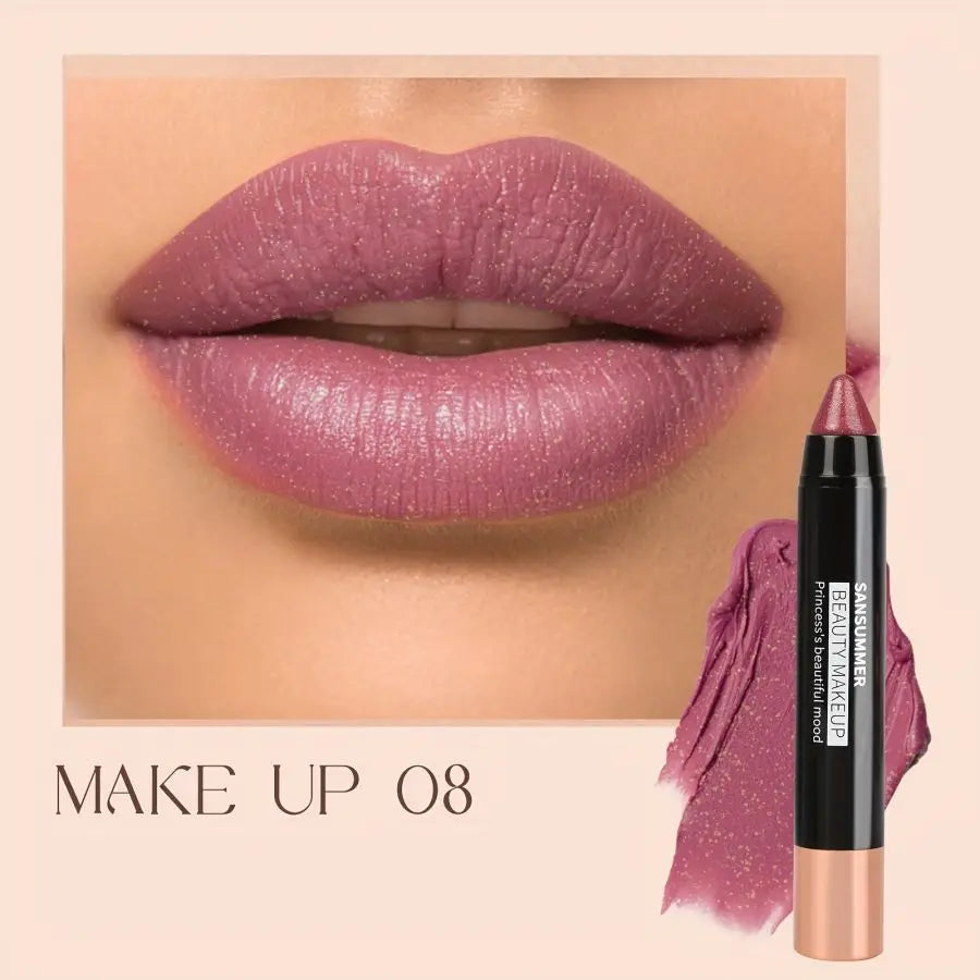 8-color matte moisturizing lipstick crayons are durable, waterproof, smooth, sun-proof, and full of effect, professional makeup.