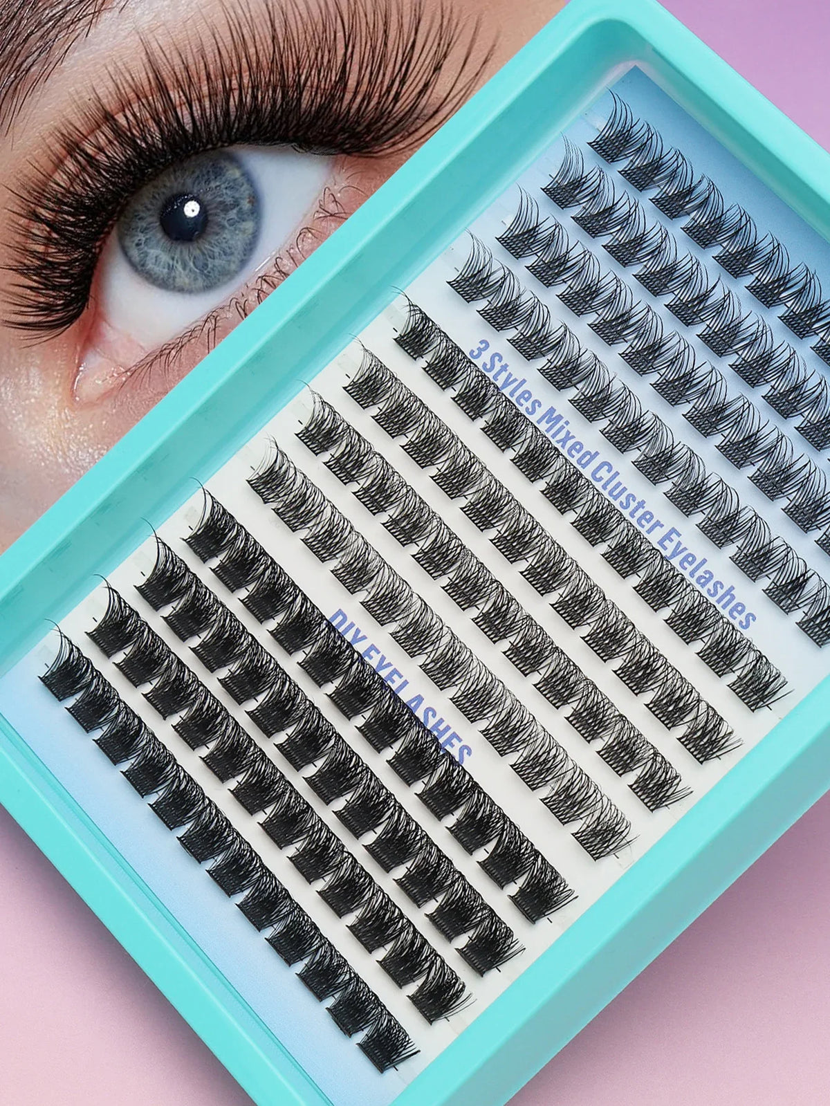 Ayr 80PCS C Curl Brown Style Eyelash Extension Winged Individual Lashes Natural Segmented Eyelash Bundles Makeup Tools