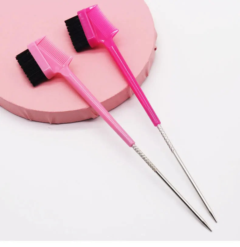 50pcs Hair Eyebrow Grooming Tool Double Sided Eyebrow Brush Comb Edge Control Brush Comb Hair Gel Smooth Styling Tool for women
