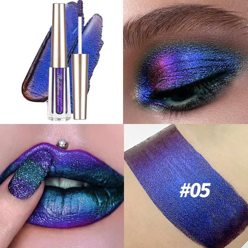 Chameleon EyeshadowsDiamond Glitter Liquid Eyeshadow StickHighly Pigmented Metallic Shimmering Long Lasting Shine All Makeup