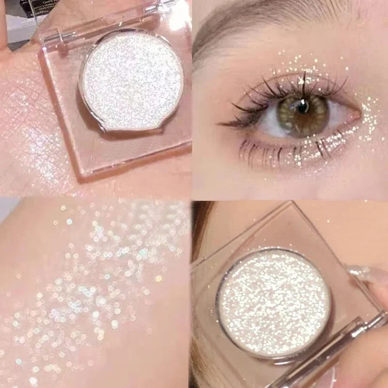 Glitter Eyeshadow Brighten Eyes Make Up Waterproof Shimmer Palettes Monochrome Eye Shadow Pigmented Highlighter Cosmetics