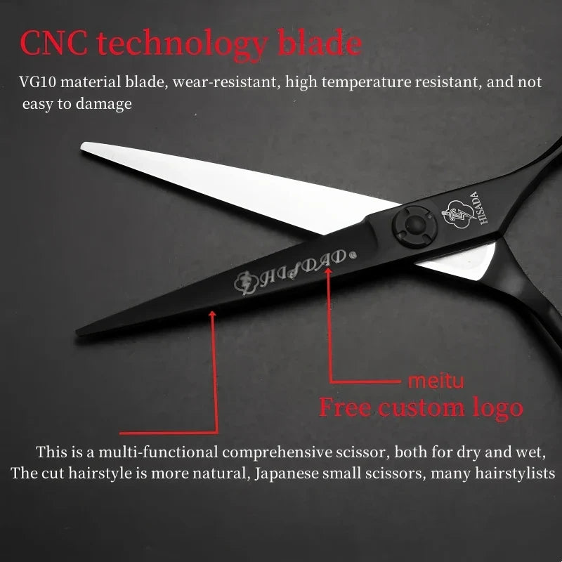 HISADA Hairdressing Scissors Professional Barber Scissors 6.0 Inch Scissors VG10 Material Professional Barber Scissors