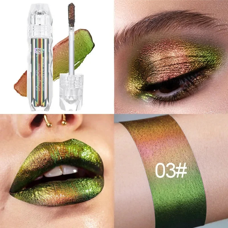 Chameleon Liquid Eyeshadow Metal Chameleon Makeup Lipgloss Shimmer Pigment Glitter Eye Shadow Lipstick Shine Diamond Eyeshadow
