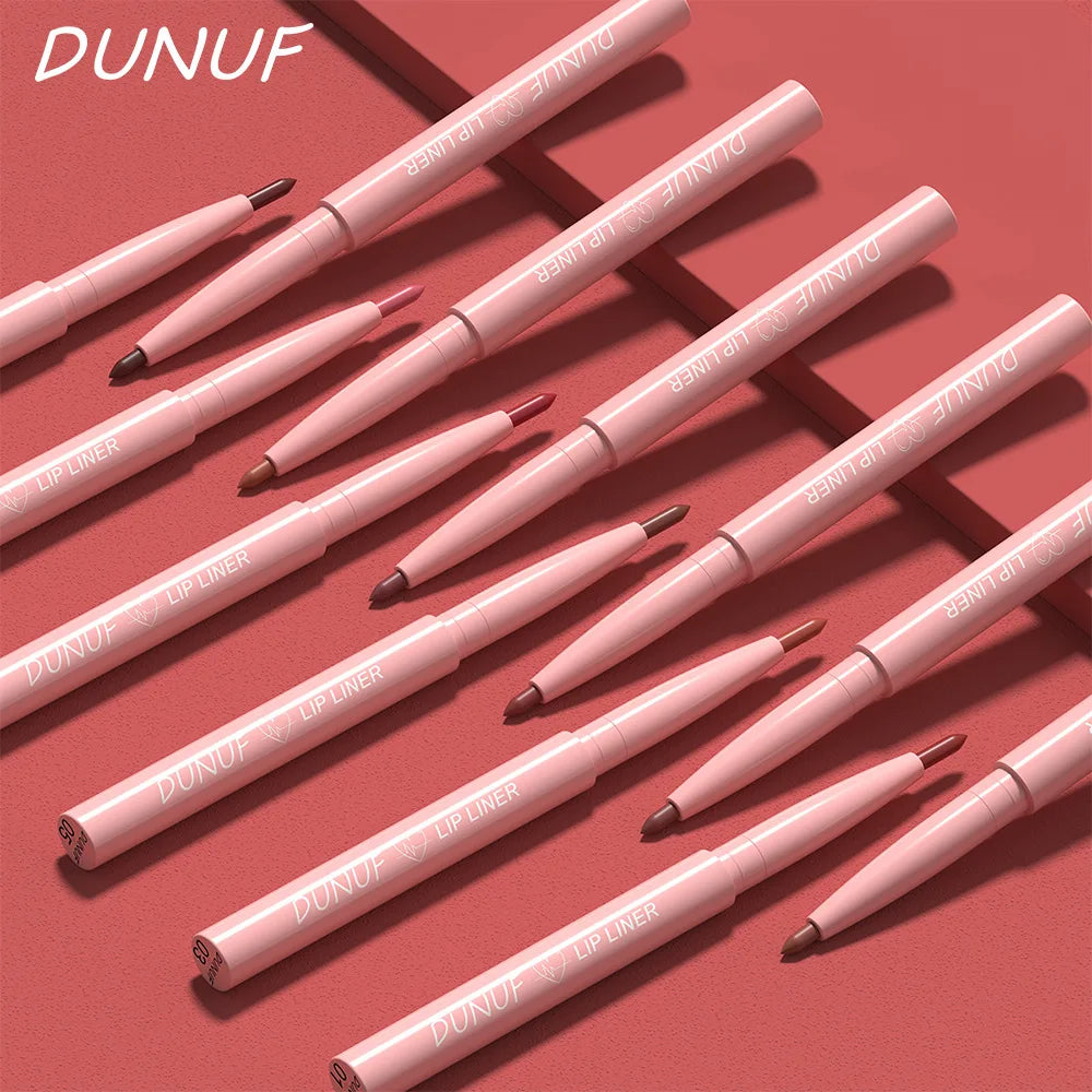 DUNUF 12 Color Matte Lip Liner Pencil Set Waterproof Smudge Proof Long Lasting Vegan Cruelty Free Lipstick Makeup Kit