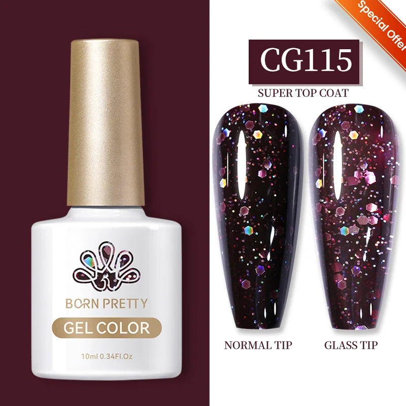 BORN PRETTY 15ml Nail Gel Polish Glitter Gorgeous Full Coverage Soak Off UV LED French Nail Art Jelly Nude Pink Varnish