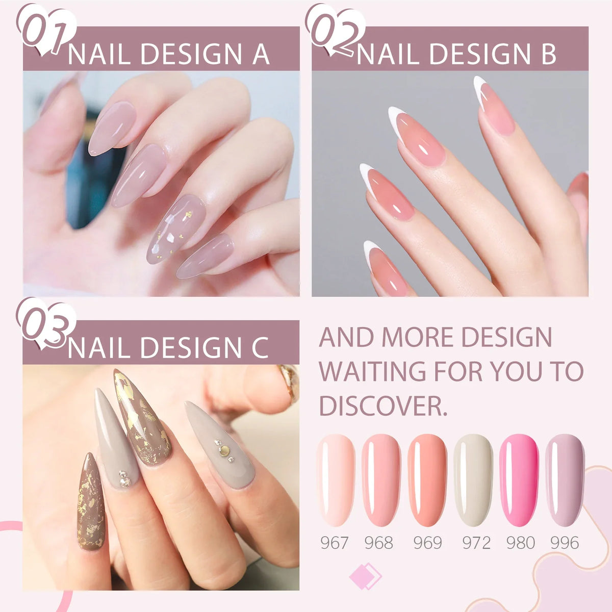6pcs Venalisa Construction Gel Kit Stronger Jelly Color Reinforce Natural Nail Varnish Rubber Base Color Series Nude Collection