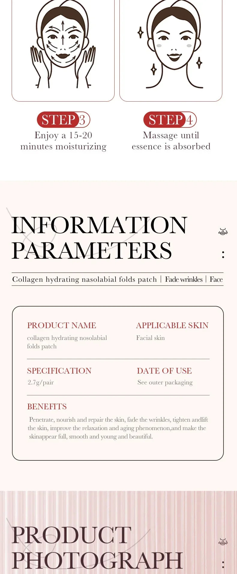 Hydrocrystalline Firming Patch, Anti-aging, Reduces Fine Lines and Facial Sagging, Deep Nourishment, Korean Skincare