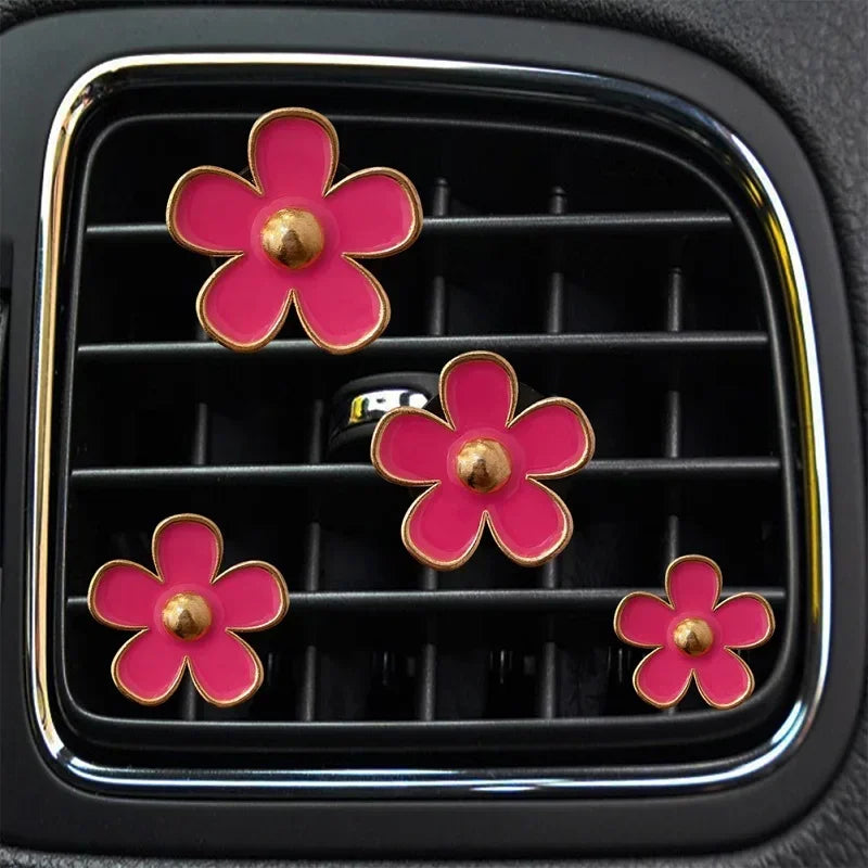 Car Outlet Vent Perfume Clips Conditioning Aromatherapy Freshener with Cute Flower Design