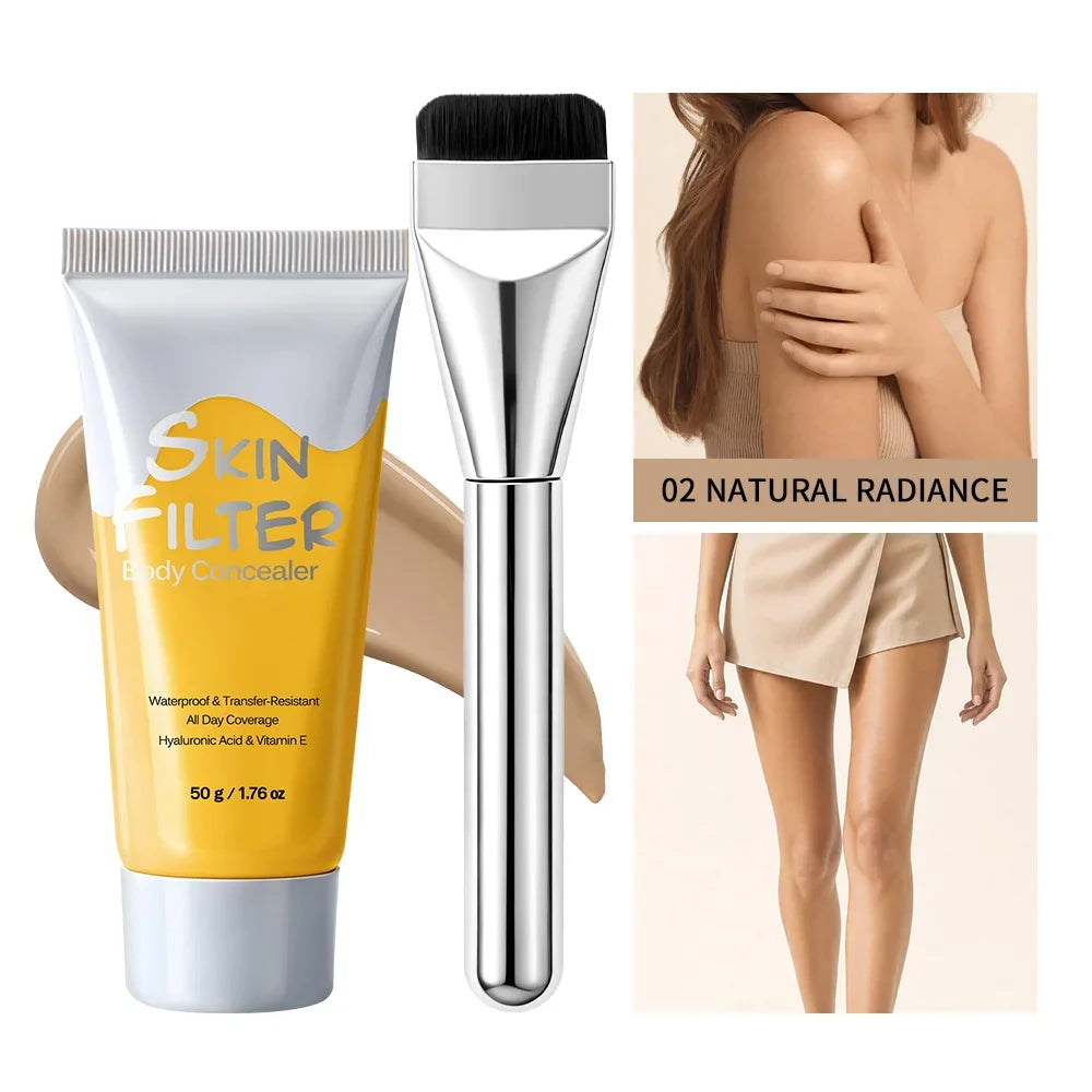 50ml Body Concealer Full Coverage Tattoo Cover Up Waterproof Hyaluronic Acid Hydrating Cover Scars Spots Veins Birthmarks Makeup