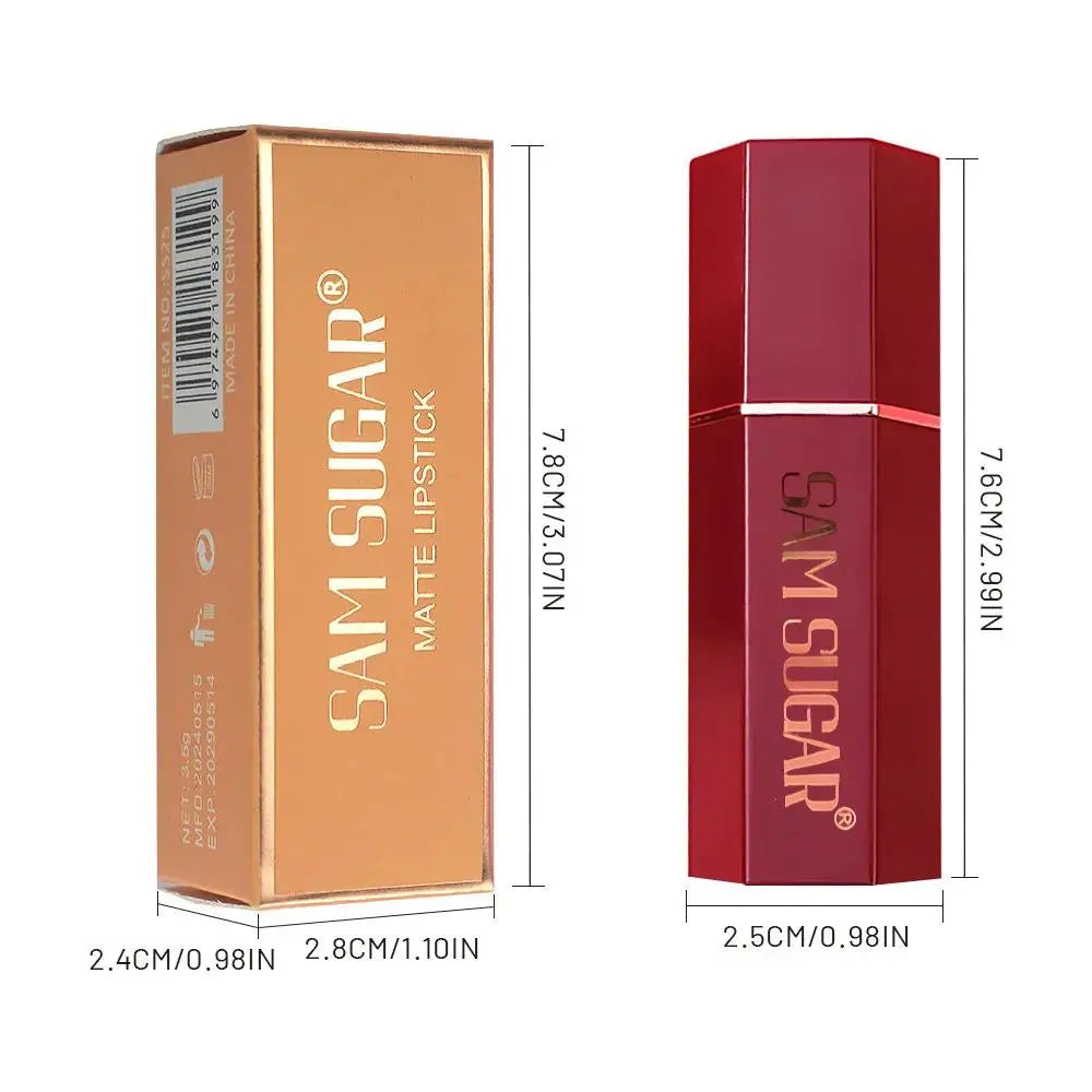 6 Colors Gold Bar Lipstick Diamond Pearlescent Glitter High Shine Non Sticky Long Lasting Pink Lips Makeup