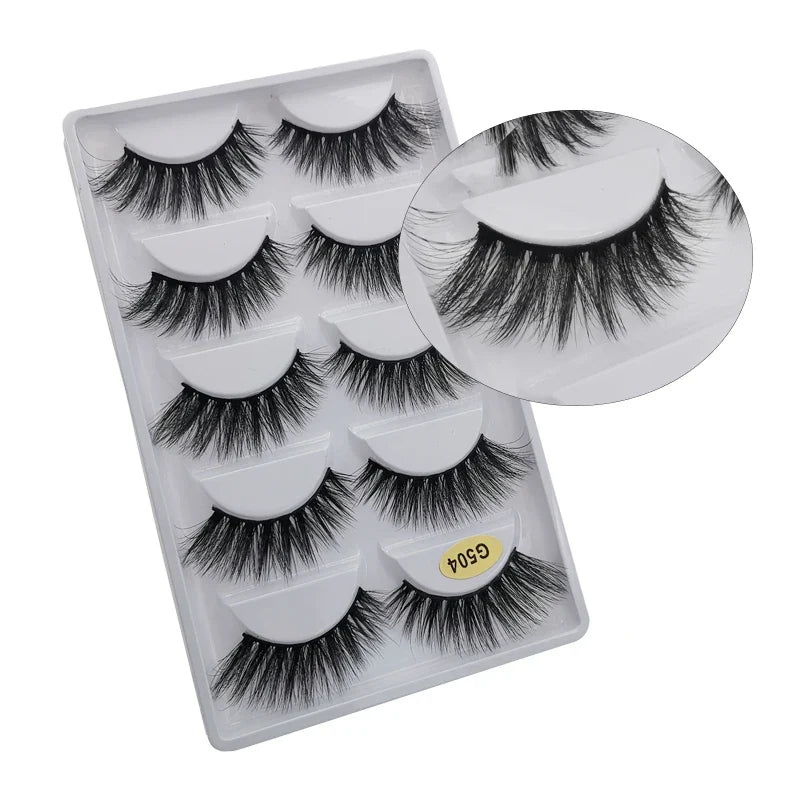3/5 Pairs 3D Faux Mink Hair Soft Eyelashes Natural Thick Long False Eyelashes Dramatic Fake Lashes Handmade Eyelashes Faux Cils