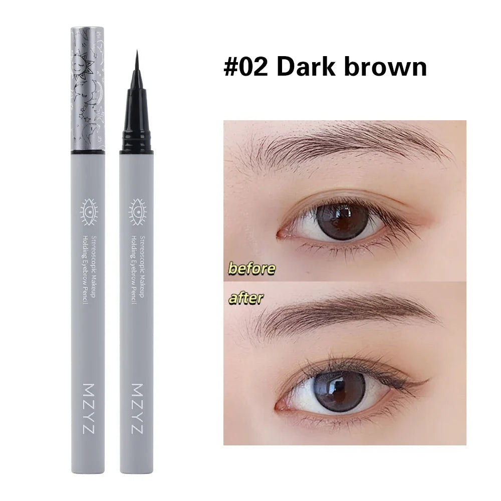 1PCS Waterproof Liquid Eyebrow Easy To Color Long Lasting Sweat-proof Eyebrow Pen 0.01MM Ultra Thin Head Eye Makeup Cosmetics