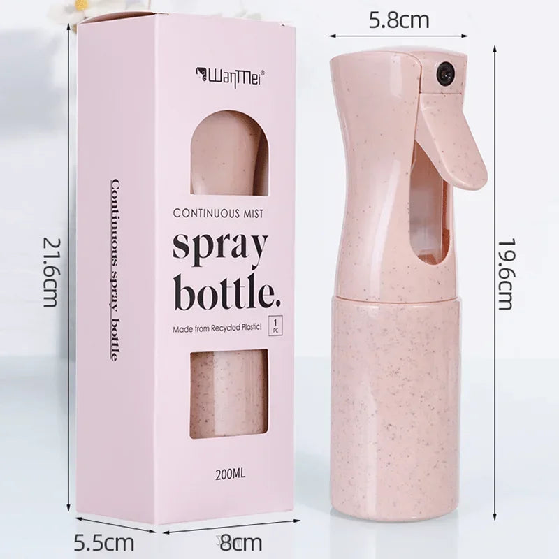 200ML Wheat Straw Continuous Spray Bottles Hairdressing Pressure Sprinkling Bottle Barber Salon Hairdressing Styling Tools