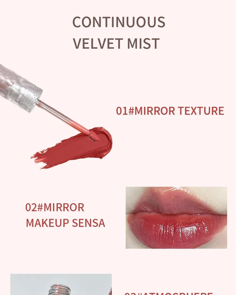 HERORANGEHR292 Glacier Rock Mirror Water Glazed Lip Glaze Moisturizes and Moisturizes, Forming a Film That Is Not Easy to Fade