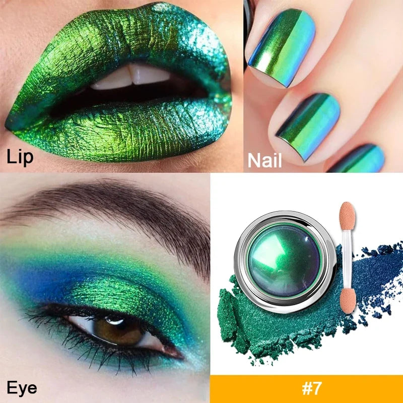 Chameleon Optical Color Shift Eyeshadow Cream Multi Chrome Shimmer Metallic Eye Lip Pigment Long Lasting Duochrome Makeup