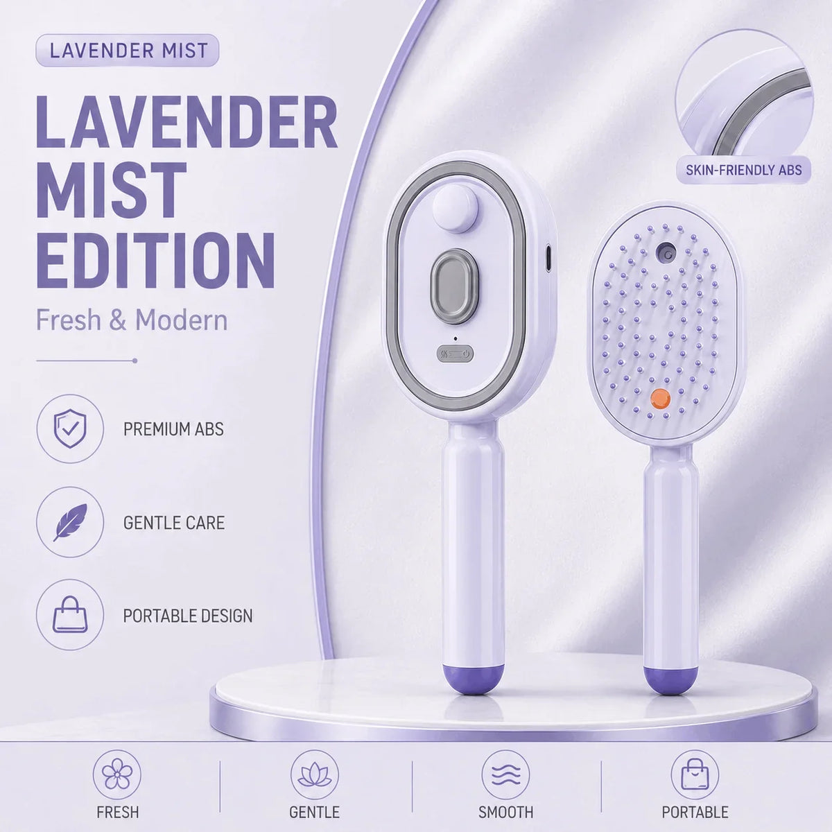 Electric Hair Brush with Spray Mist Scalp Massager Detangling Brush for Women Hair Care Anti Frizz Styling Tool