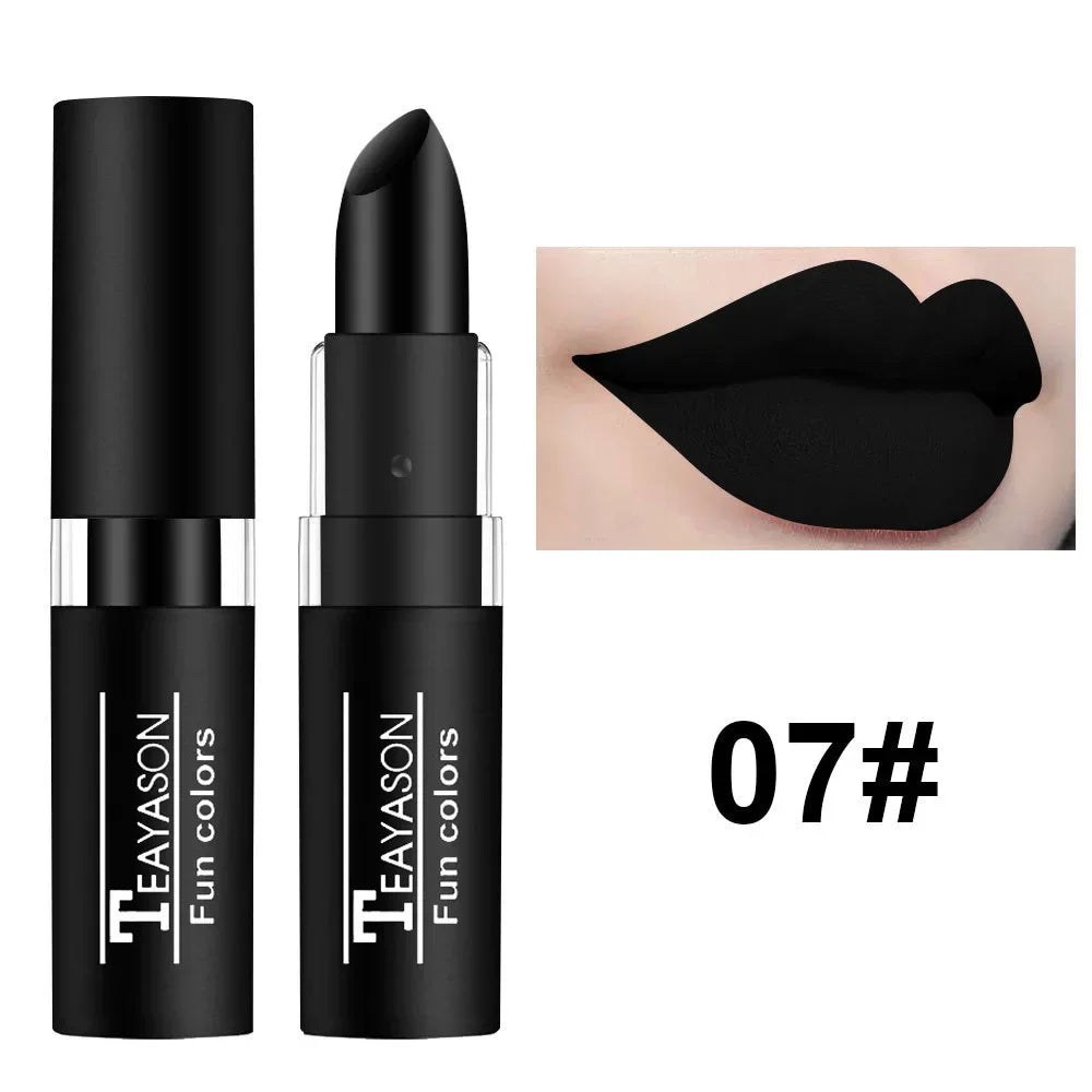Green Purple Lipstick Christmas Halloween Party Lip Makeup Hot Sale Waterproof Velvet Matte Black White Lipstick Lasting Pigment
