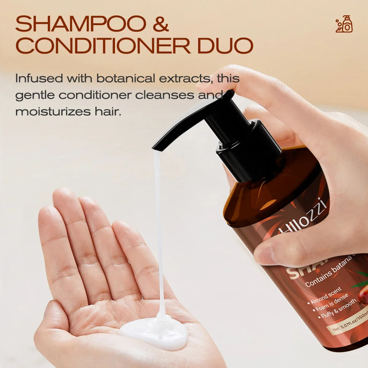 Batana Shampoo and Conditioner, thick foam, fresh fragrance, super cleaning power, smooth and moisturizing.
