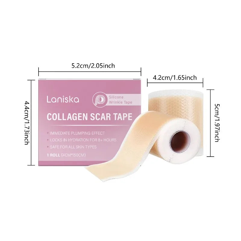 Collagen Scar Tape for Face, Silicone Wrinkle Patches, Invisible Gel Sheets for Fine Lines, Scar Concealer for Smooth Skin