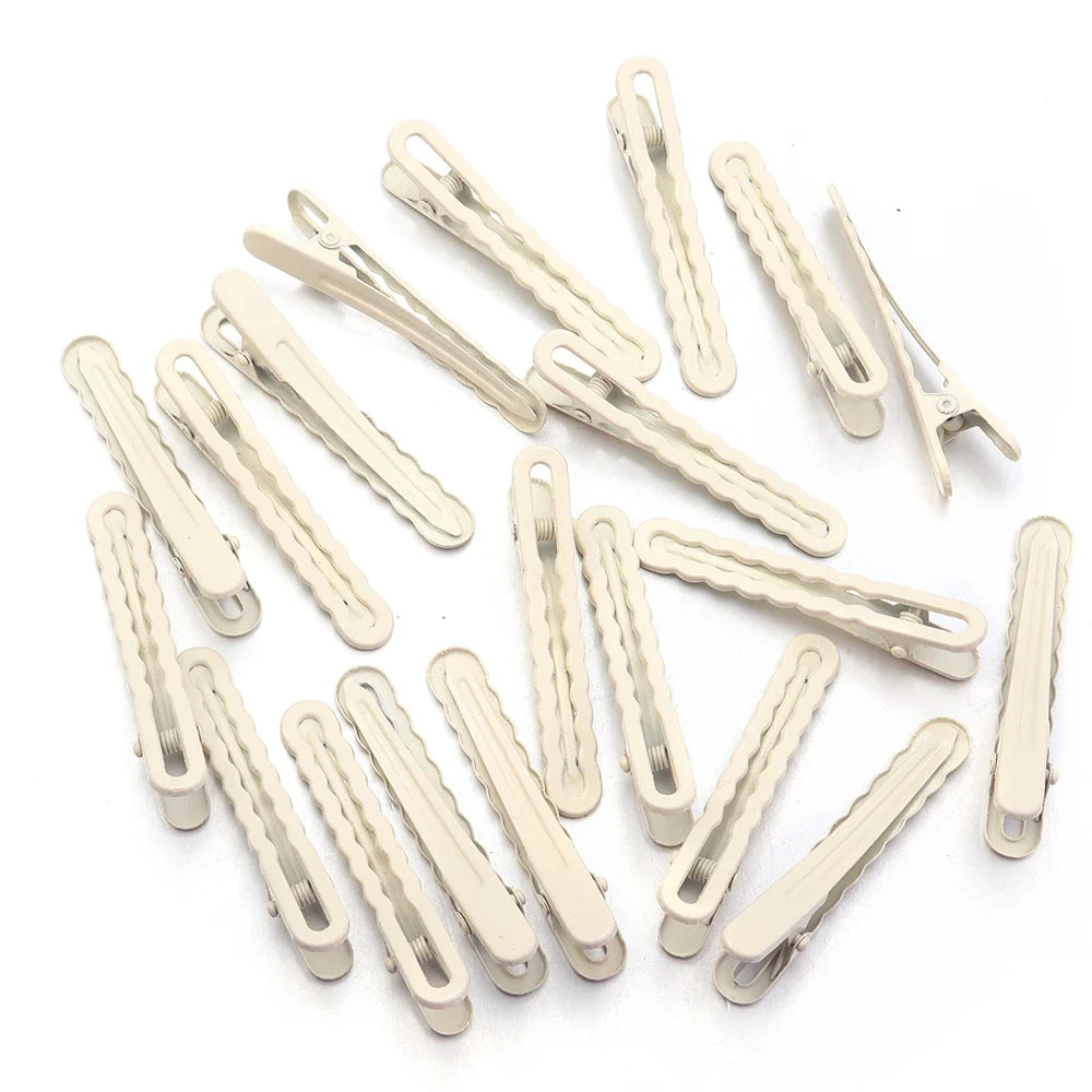 50pcs 6cm Candy Colored Hair Clips Women Girls Metal Hairpins Hollow Bangs Side Clip for Makeup Hair Styling Hairgrip Wholesale
