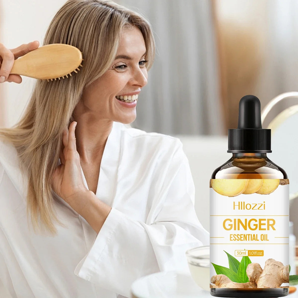30ml Ginger Essential Oil for Scalp Care Eyelashes Nail Care Aromatherapy Humidifier Diffuser Soap Making DIY