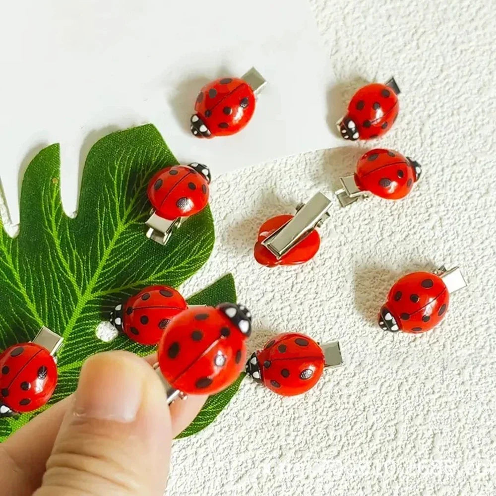 10/20Pcs Ladybug Hair Clips, Animal Insect Hair Clips Back To School Hair Accessories, For Hair Decoration