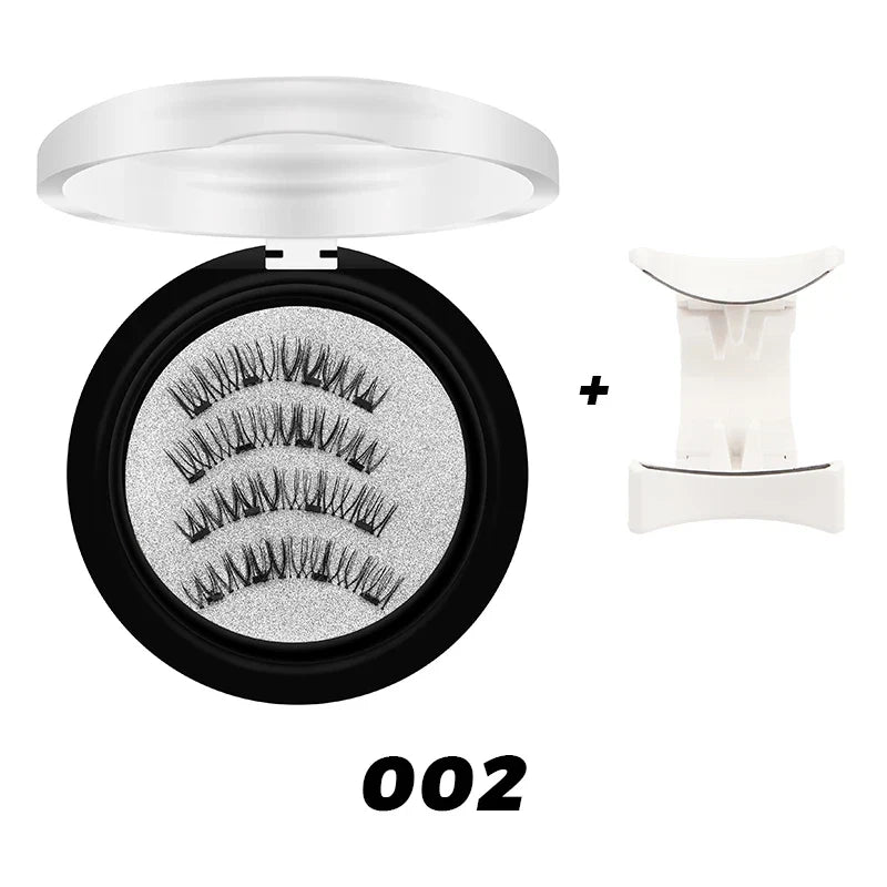 DINGSEN 1 Set Magnetic Eyelashes 3D Natural False Eyelashes Reusable Magnet Clip Set Lashes Extension Makeup Tweezers Lash Set