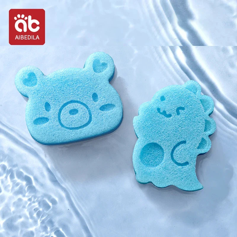 AIBEDILA Baby Duck Shape Bath Sponge Infant Shower Environmental friendly Cotton Scrub Body Bath Brushes Spa Sponge Cleaning
