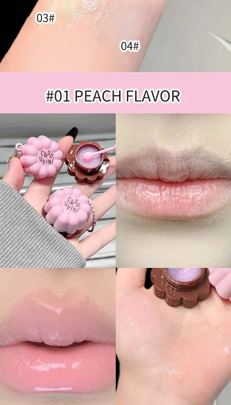 Cappuvini Macaron Fruit Flavor Lip Mask Deeply Hydrating Long-Lasting Moisturizing Soften Fine Lines Lip Care Lipstick Base